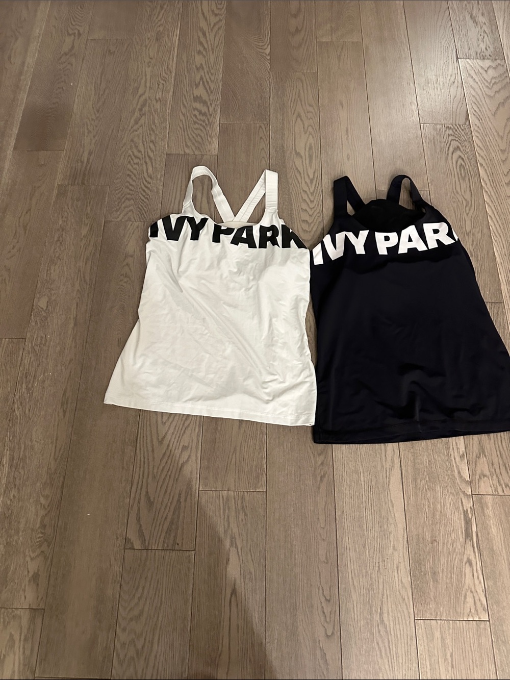 IVY PARK Girls' White & Black Logo Tank Tops Set